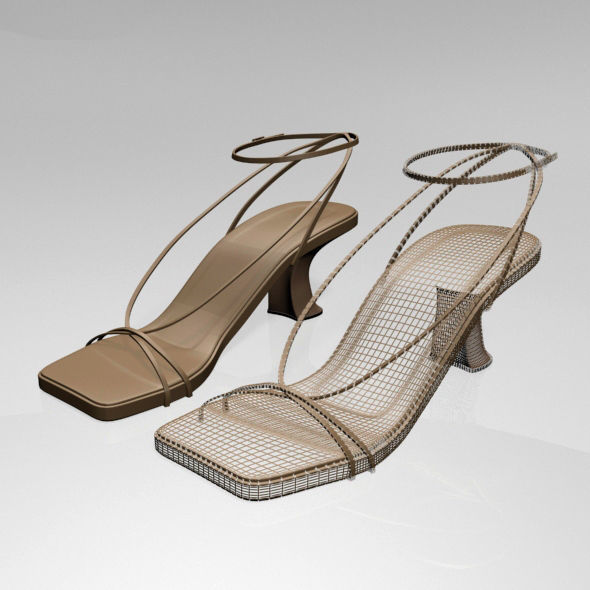 Square-Toe Block-Heel Ankle-Strap Sandals 01 3D model_13