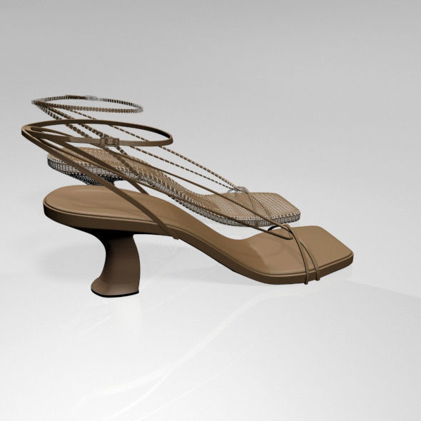 Square-Toe Block-Heel Ankle-Strap Sandals 01 3D model_5