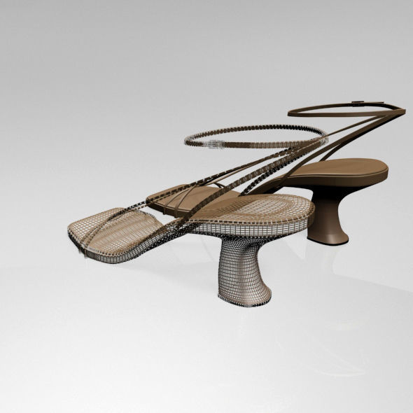 Square-Toe Block-Heel Ankle-Strap Sandals 01 3D model_9