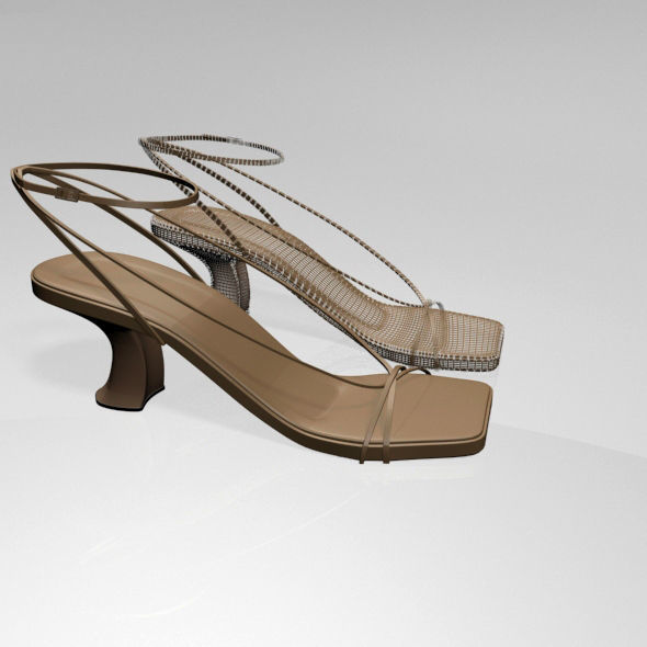 Square-Toe Block-Heel Ankle-Strap Sandals 01 3D model_4
