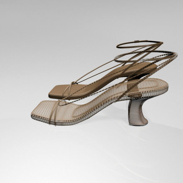 Square-Toe Block-Heel Ankle-Strap Sandals 01 3D model_10