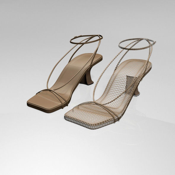 Square-Toe Block-Heel Ankle-Strap Sandals 01 3D model_12