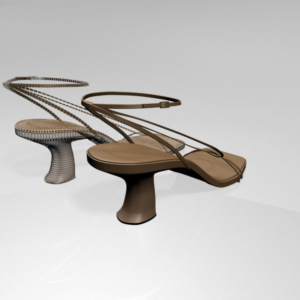 Square-Toe Block-Heel Ankle-Strap Sandals 01 3D model_6