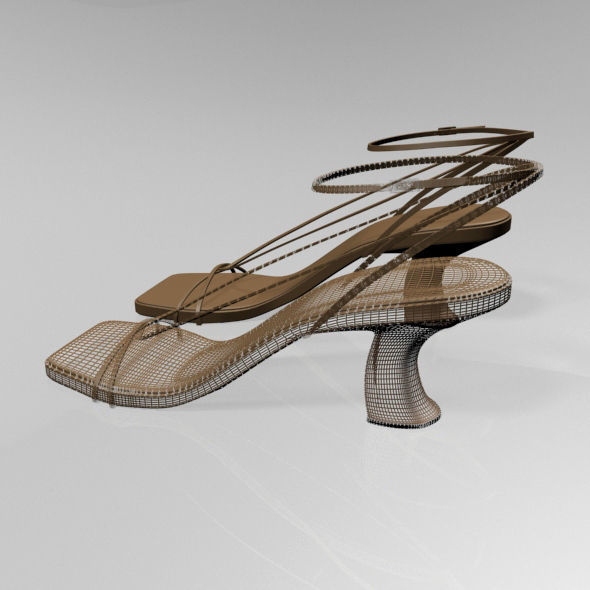 Square-Toe Block-Heel Ankle-Strap Sandals 01 3D model_15