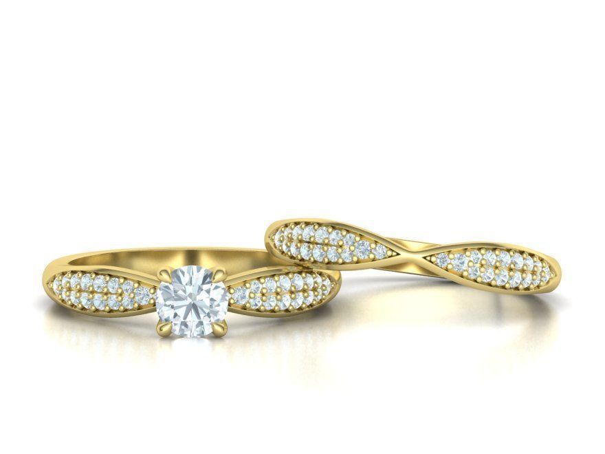 Bridal Set 3dmodels Half Carat Stone 3D Model Collection_2