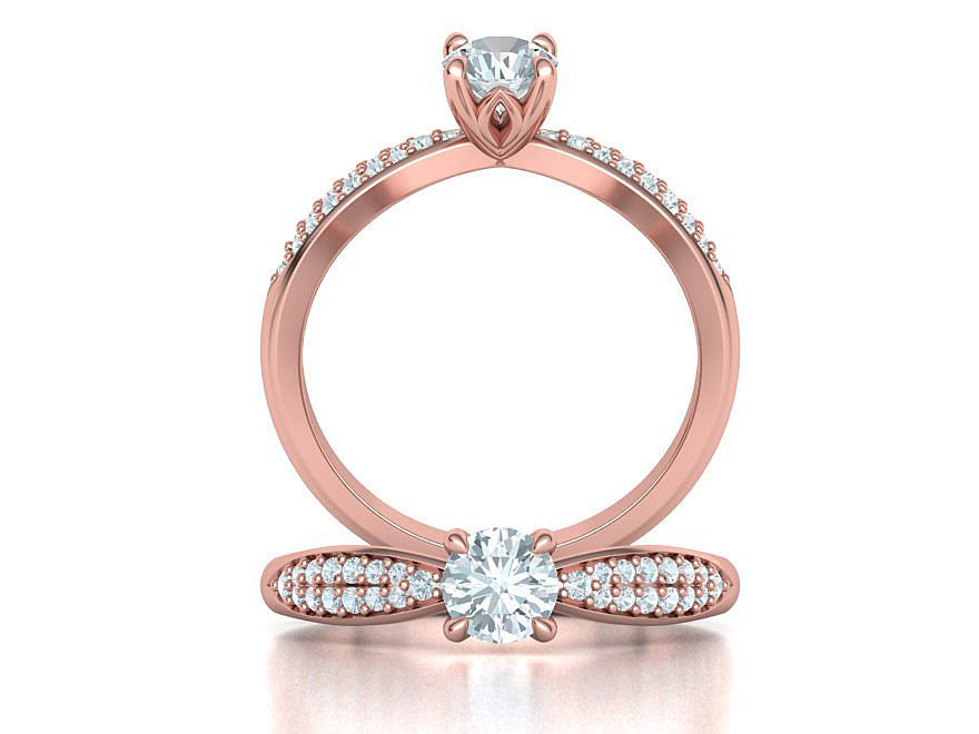 Bridal Set 3dmodels Half Carat Stone 3D Model Collection_14