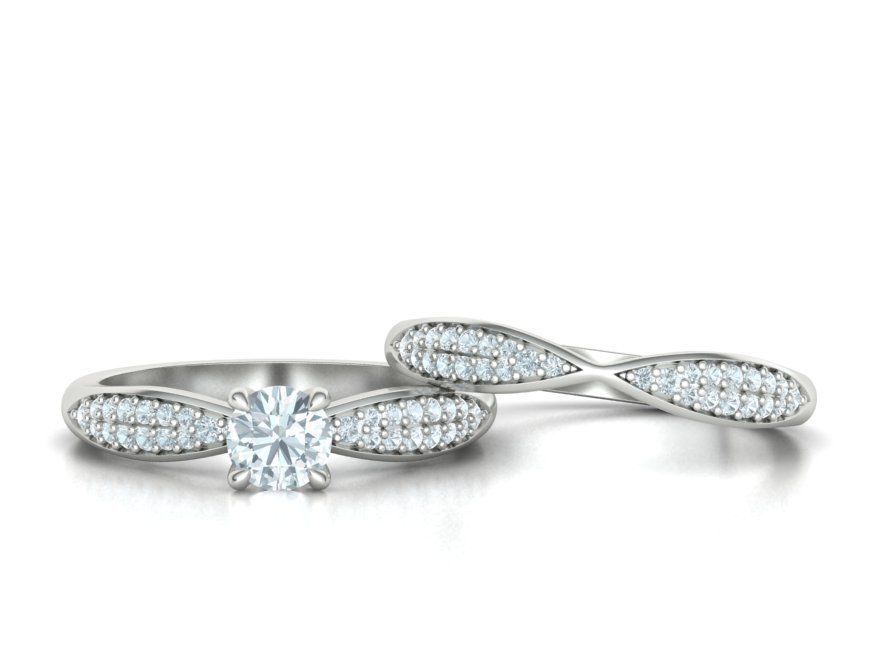 Bridal Set 3dmodels Half Carat Stone 3D Model Collection_1