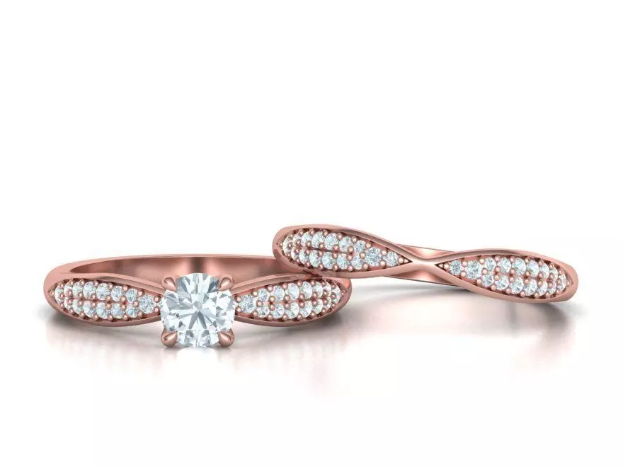 Bridal Set 3dmodels Half Carat Stone 3D Model Collection_0