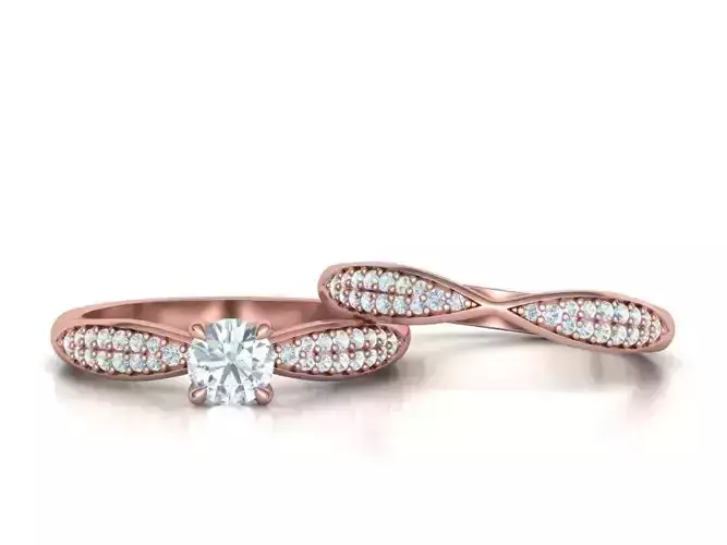 Bridal Set 3dmodels Half Carat Stone 3D Model Collection