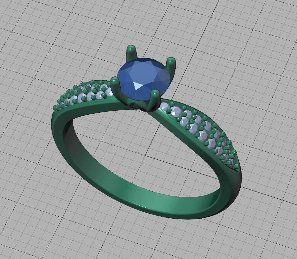 Bridal Set 3dmodels Half Carat Stone 3D Model Collection_20