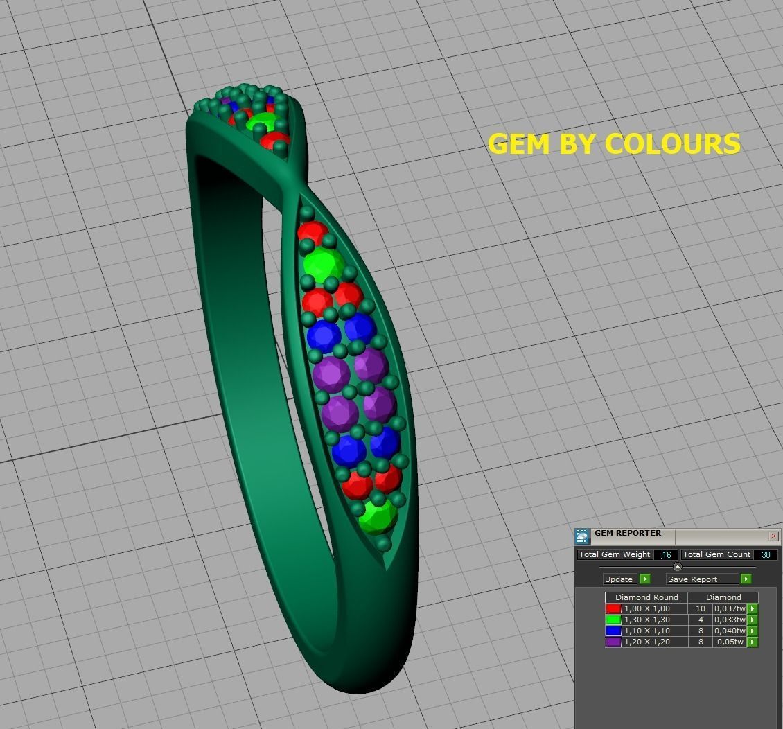 Bridal Set 3dmodels Half Carat Stone 3D Model Collection_30