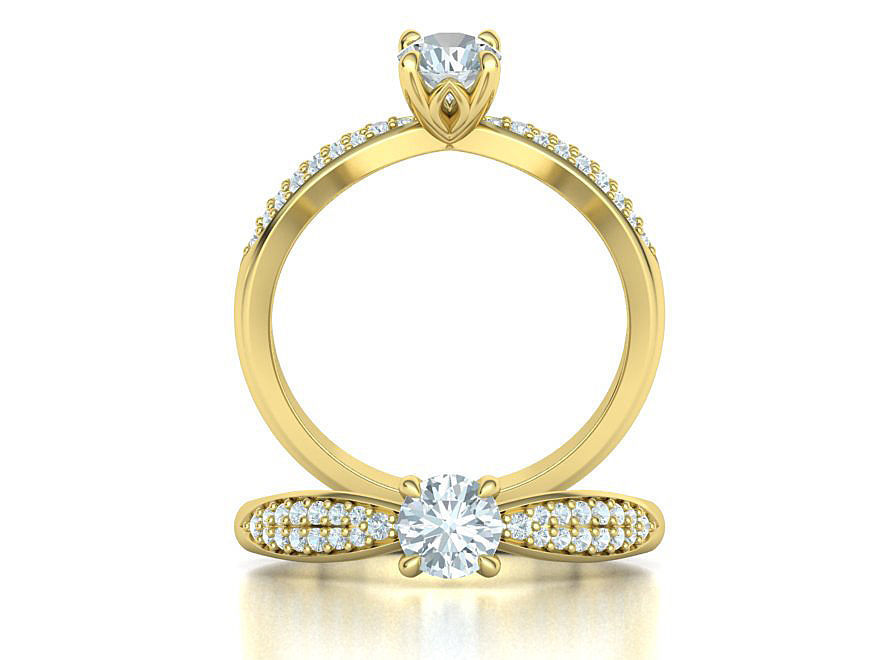 Bridal Set 3dmodels Half Carat Stone 3D Model Collection_15