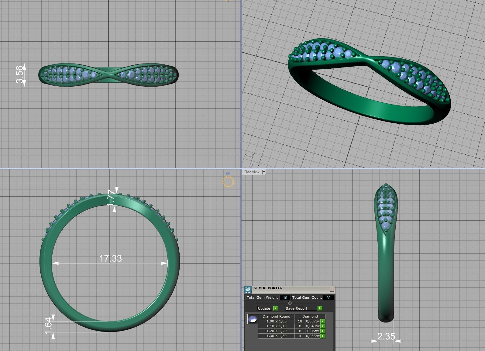 Bridal Set 3dmodels Half Carat Stone 3D Model Collection_31