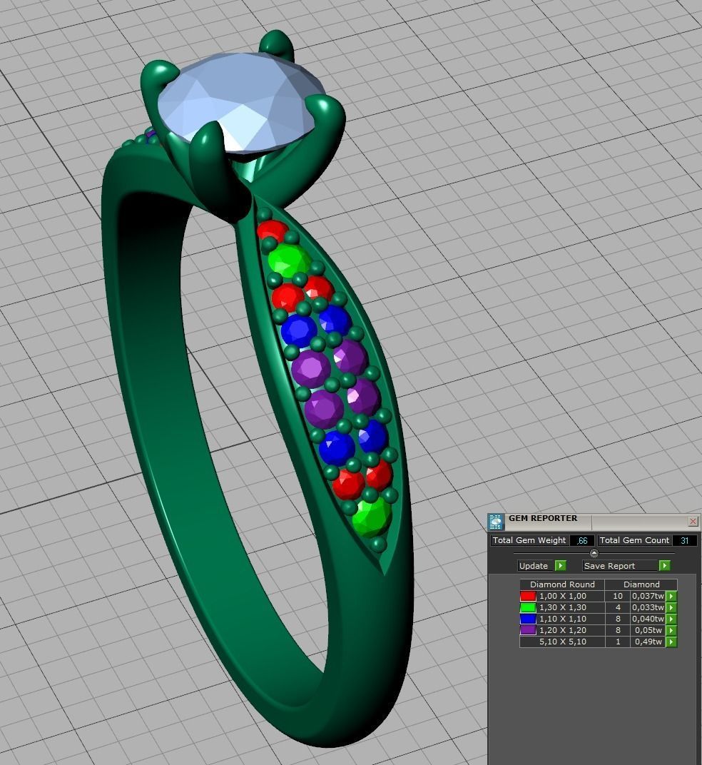 Bridal Set 3dmodels Half Carat Stone 3D Model Collection_19