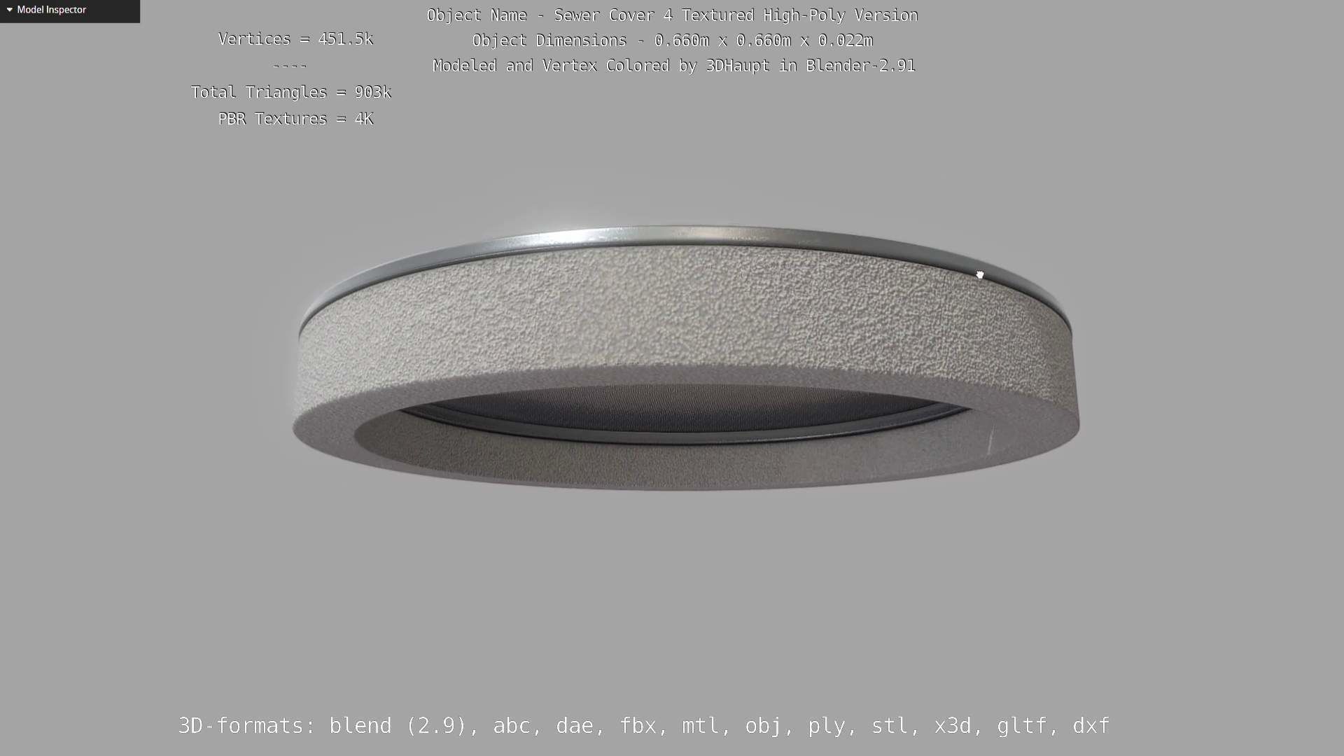 Sewer Cover 4 Textured High-Poly Version 3D model_57