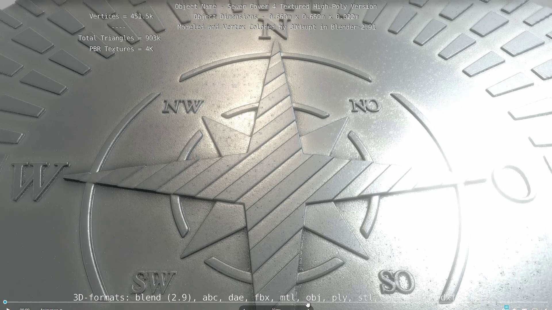 Sewer Cover 4 Textured High-Poly Version 3D model_70