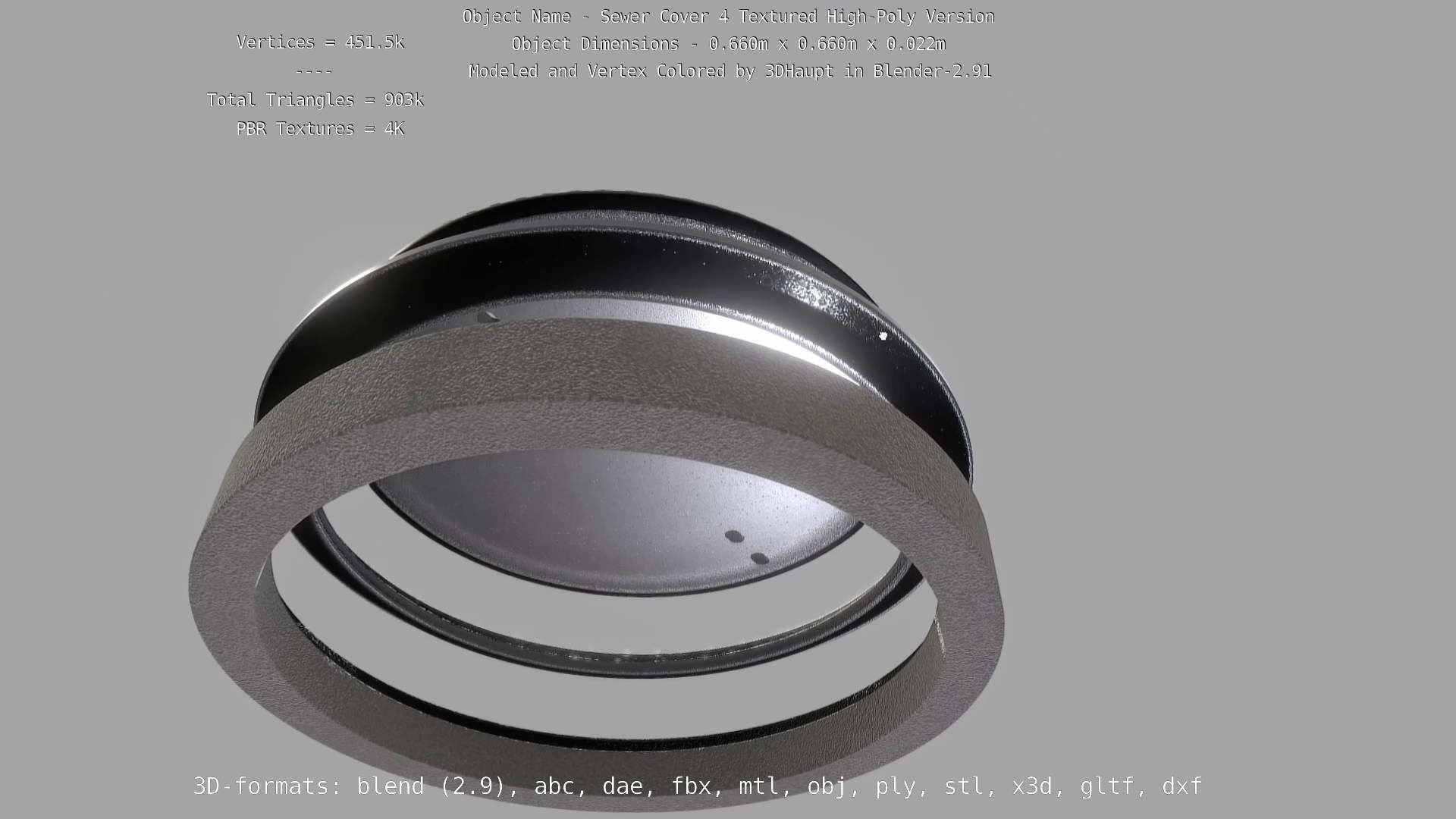 Sewer Cover 4 Textured High-Poly Version 3D model_91