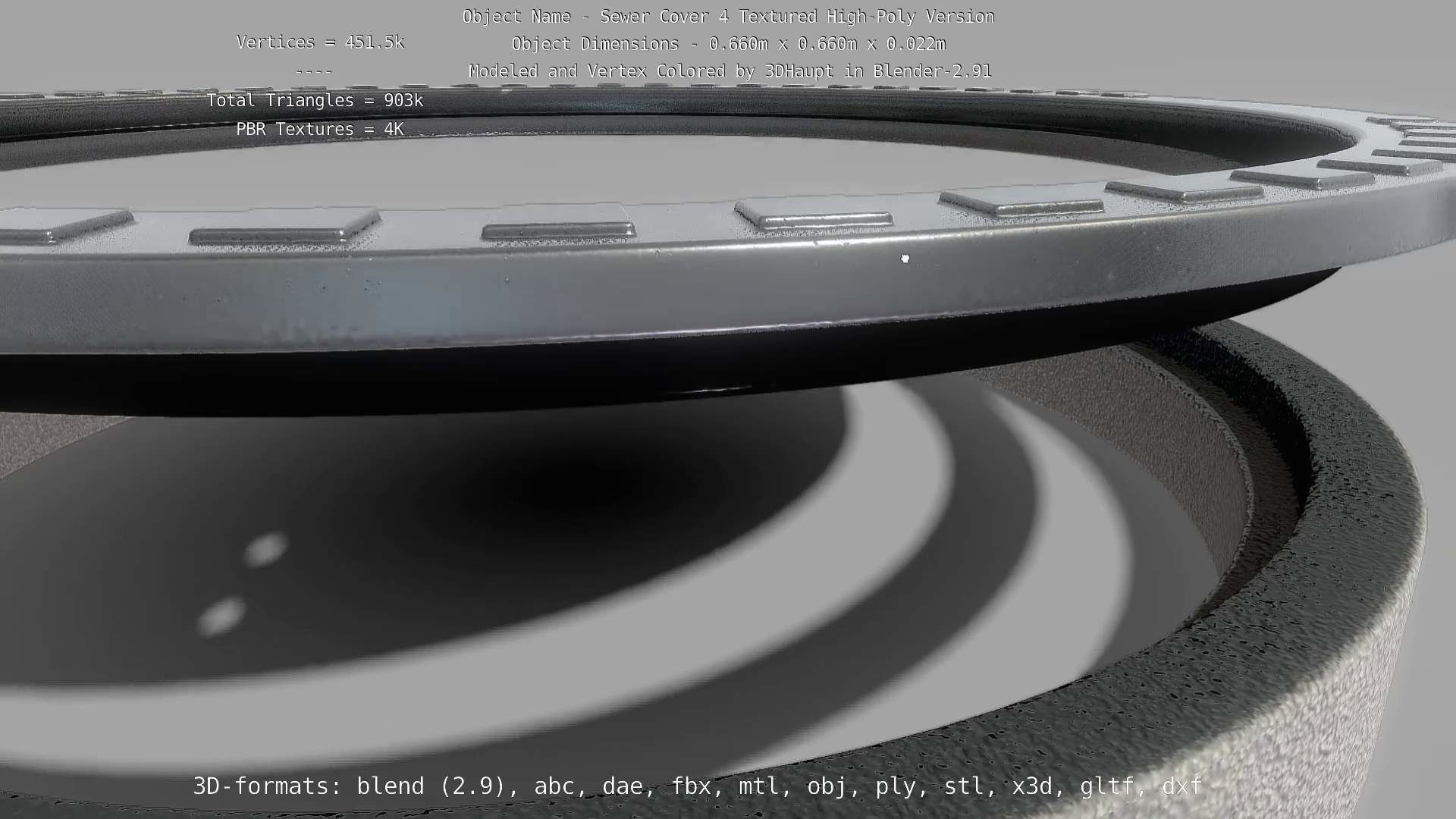 Sewer Cover 4 Textured High-Poly Version 3D model_129