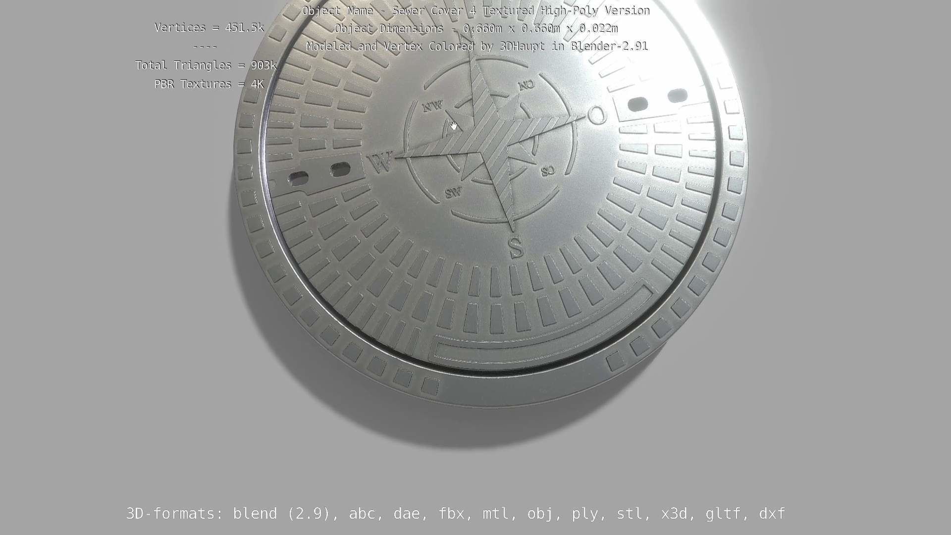 Sewer Cover 4 Textured High-Poly Version 3D model_107