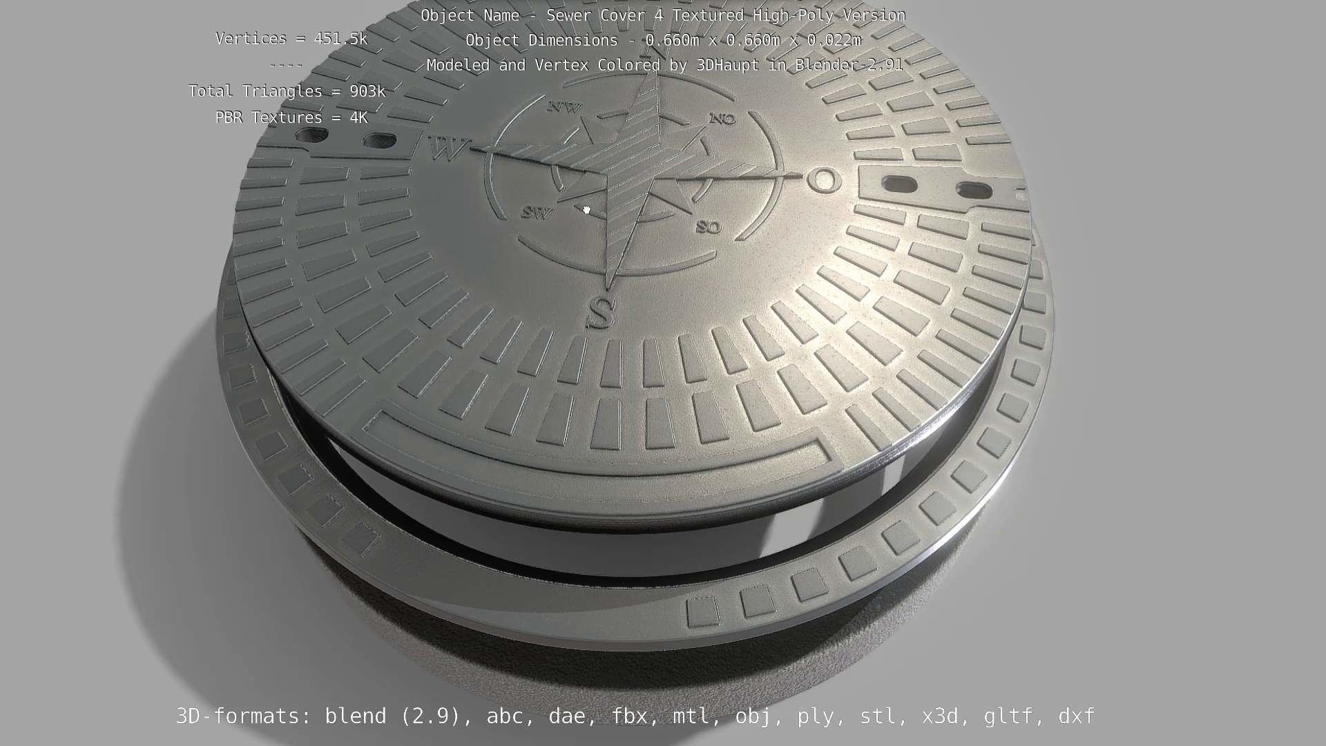 Sewer Cover 4 Textured High-Poly Version 3D model_104