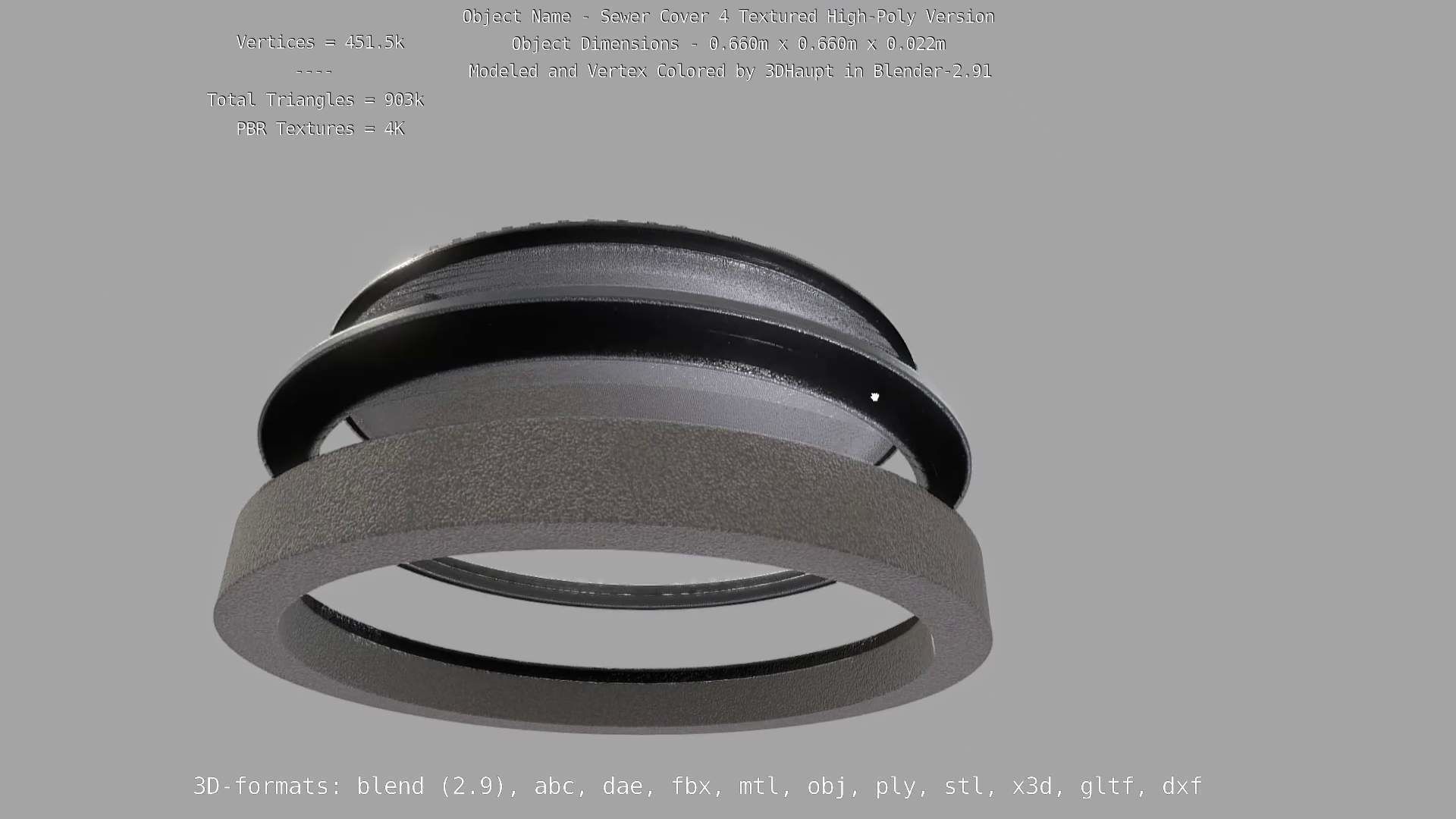 Sewer Cover 4 Textured High-Poly Version 3D model_92