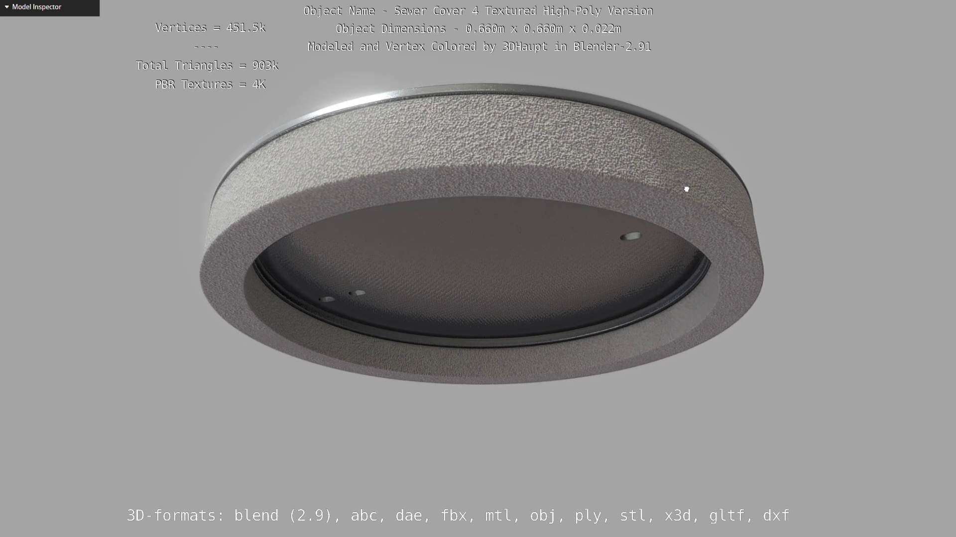 Sewer Cover 4 Textured High-Poly Version 3D model_56