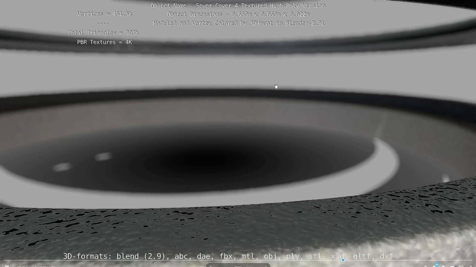 Sewer Cover 4 Textured High-Poly Version 3D model_125