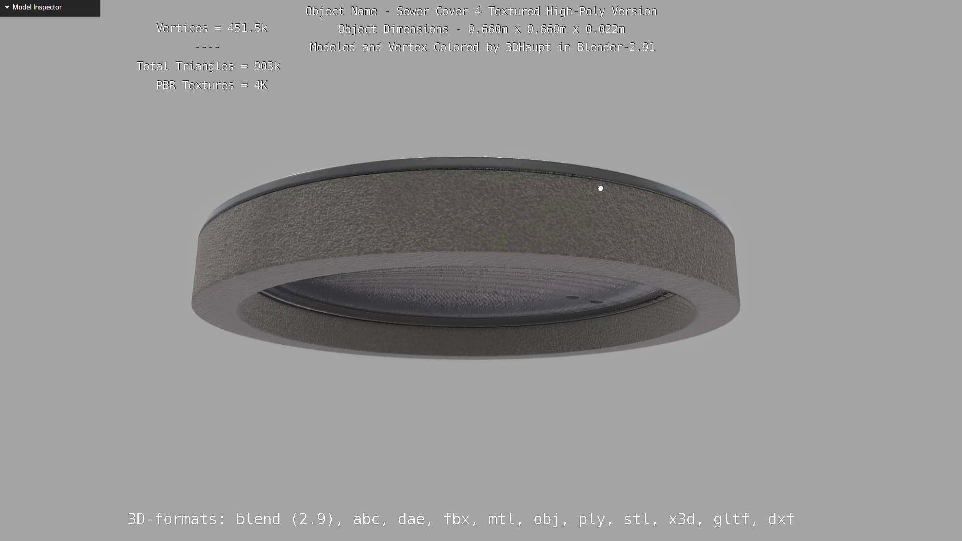 Sewer Cover 4 Textured High-Poly Version 3D model_55