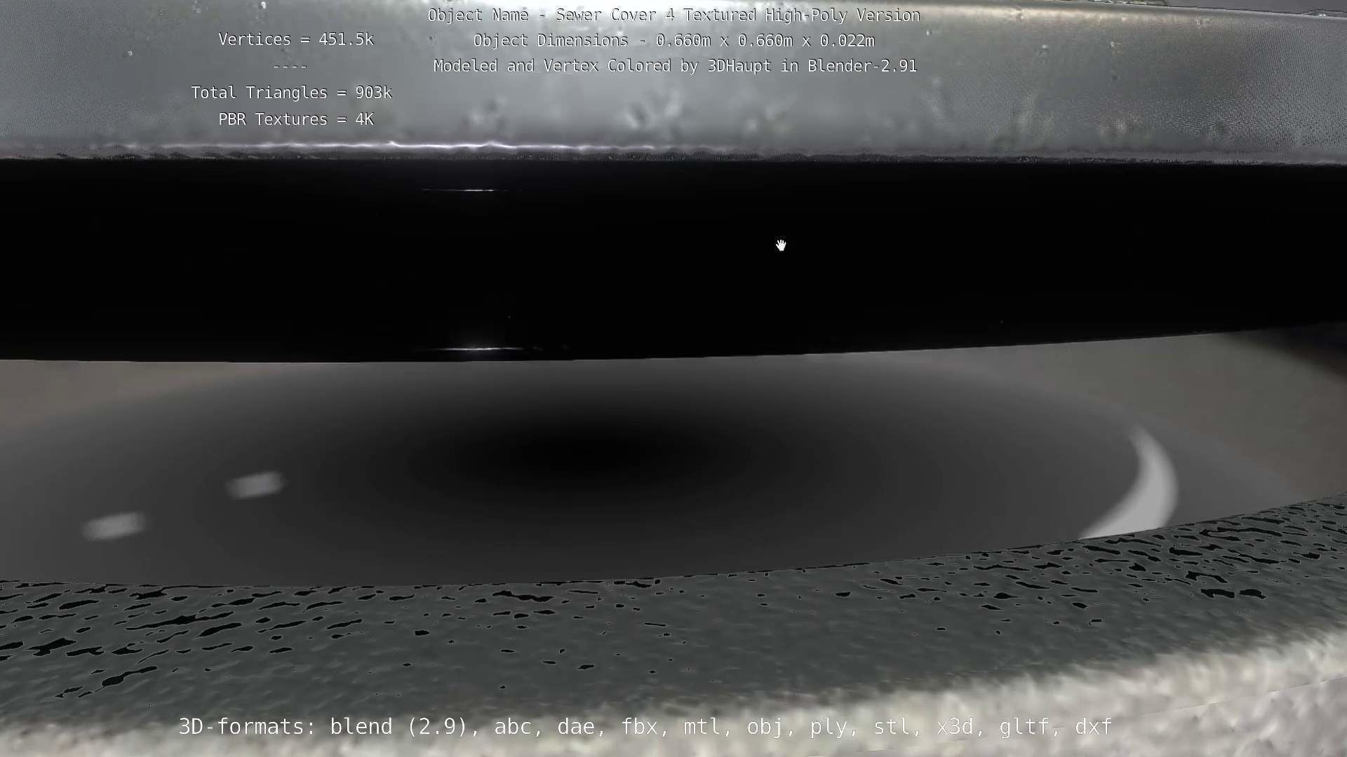 Sewer Cover 4 Textured High-Poly Version 3D model_124