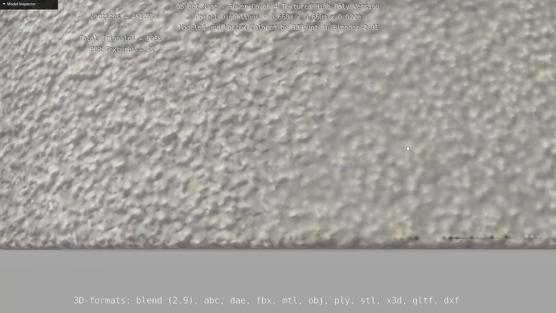 Sewer Cover 4 Textured High-Poly Version 3D model_30