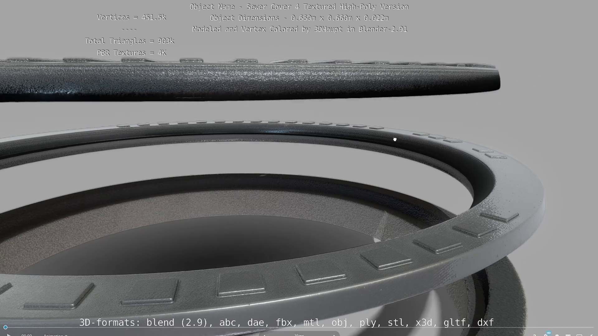 Sewer Cover 4 Textured High-Poly Version 3D model_83