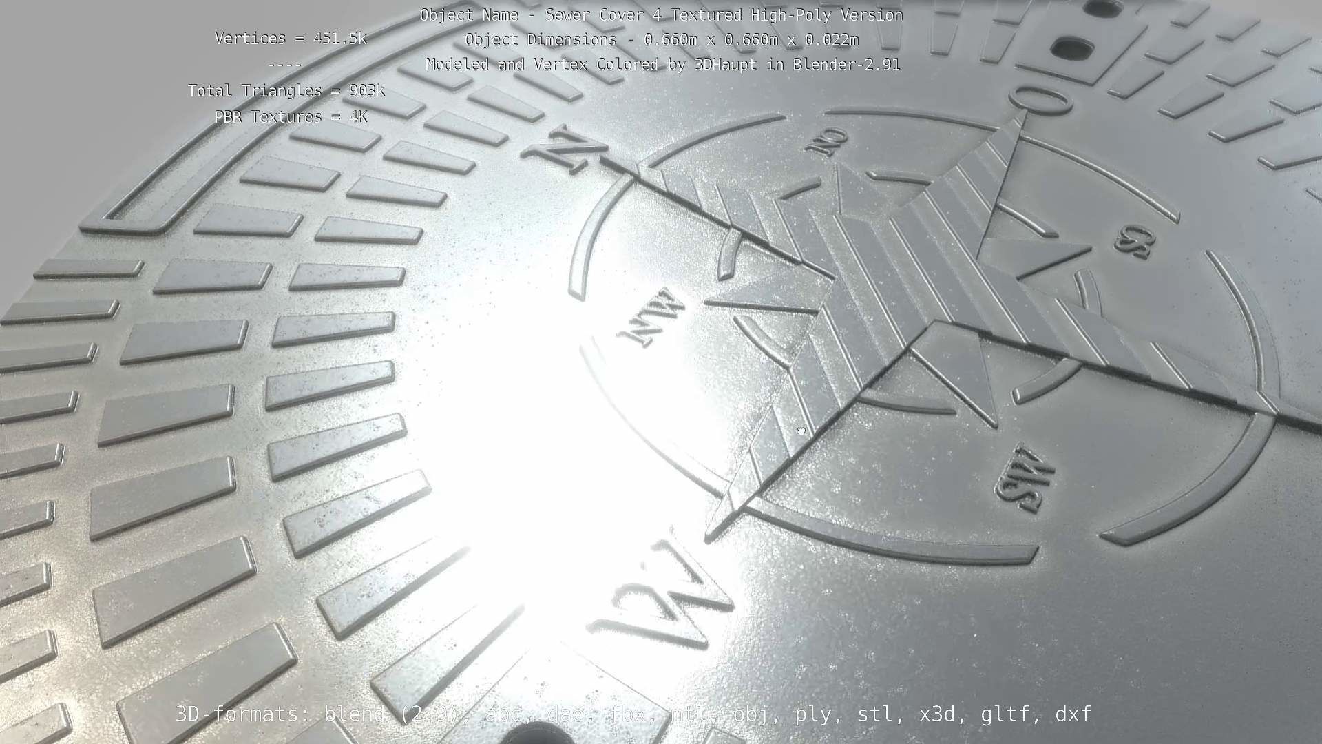 Sewer Cover 4 Textured High-Poly Version 3D model_72