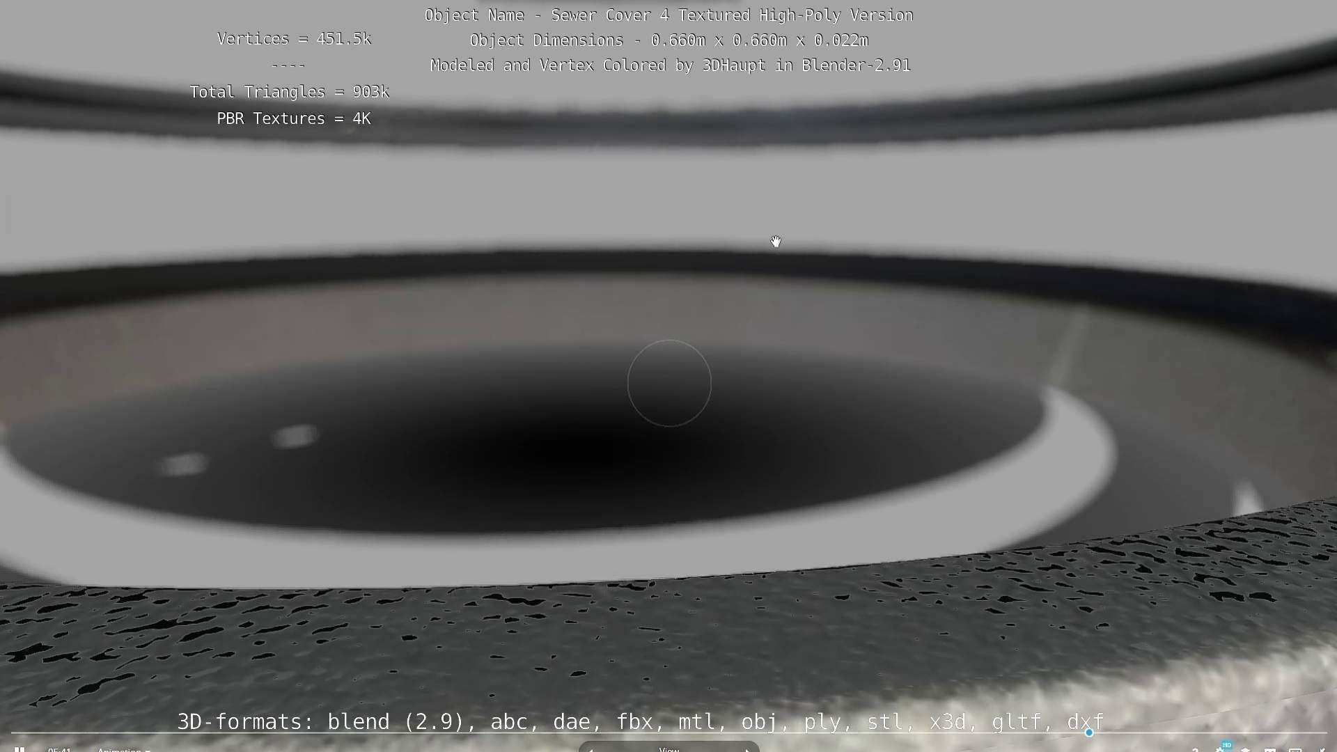 Sewer Cover 4 Textured High-Poly Version 3D model_127