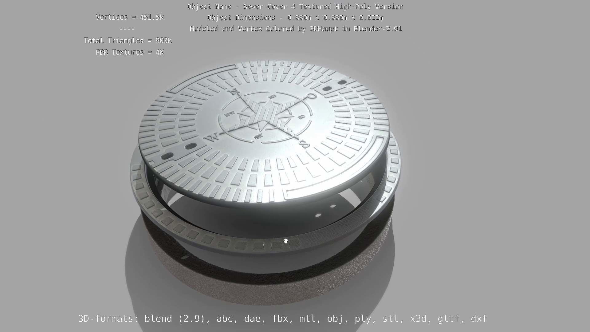 Sewer Cover 4 Textured High-Poly Version 3D model_94