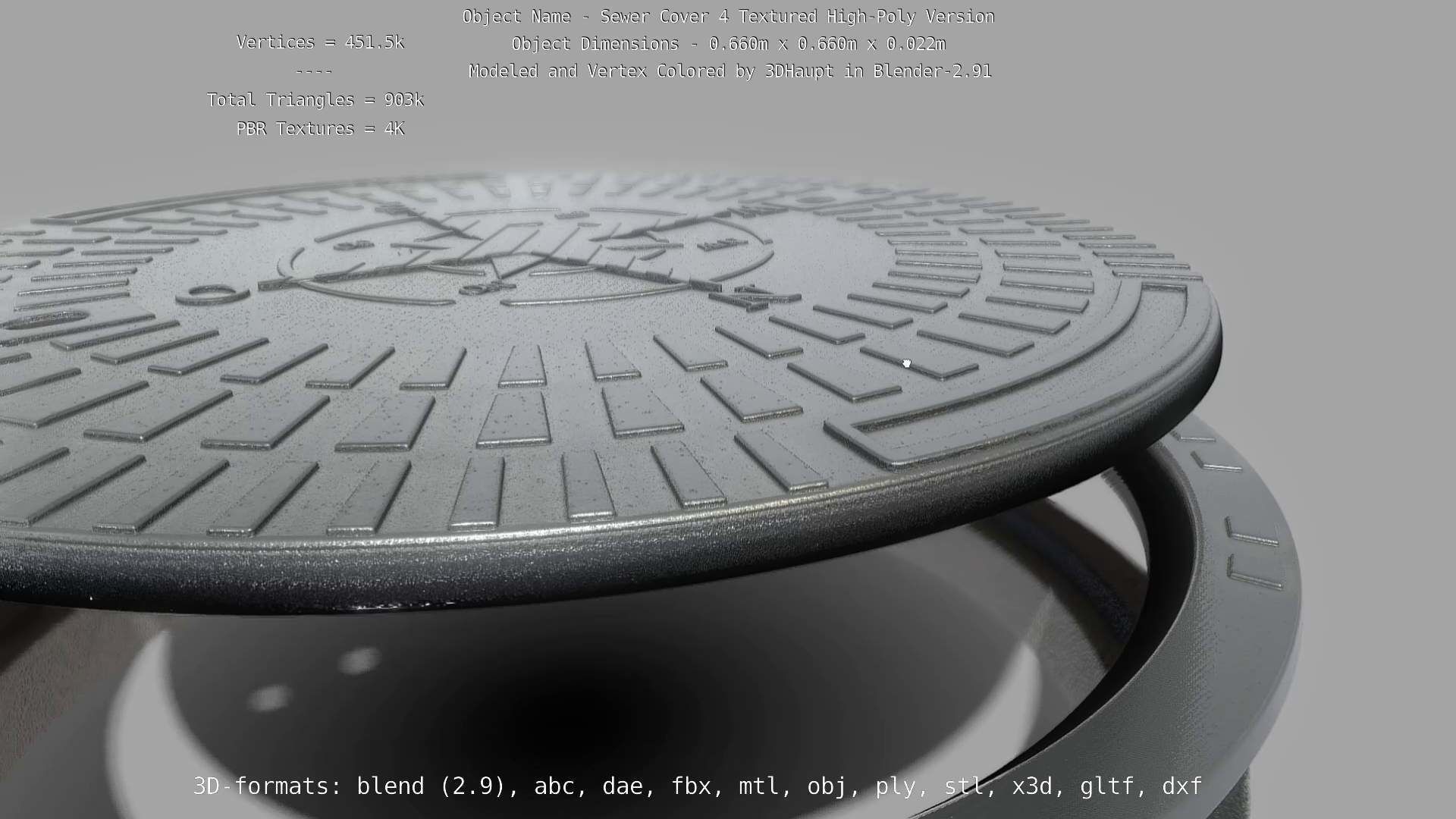 Sewer Cover 4 Textured High-Poly Version 3D model_81