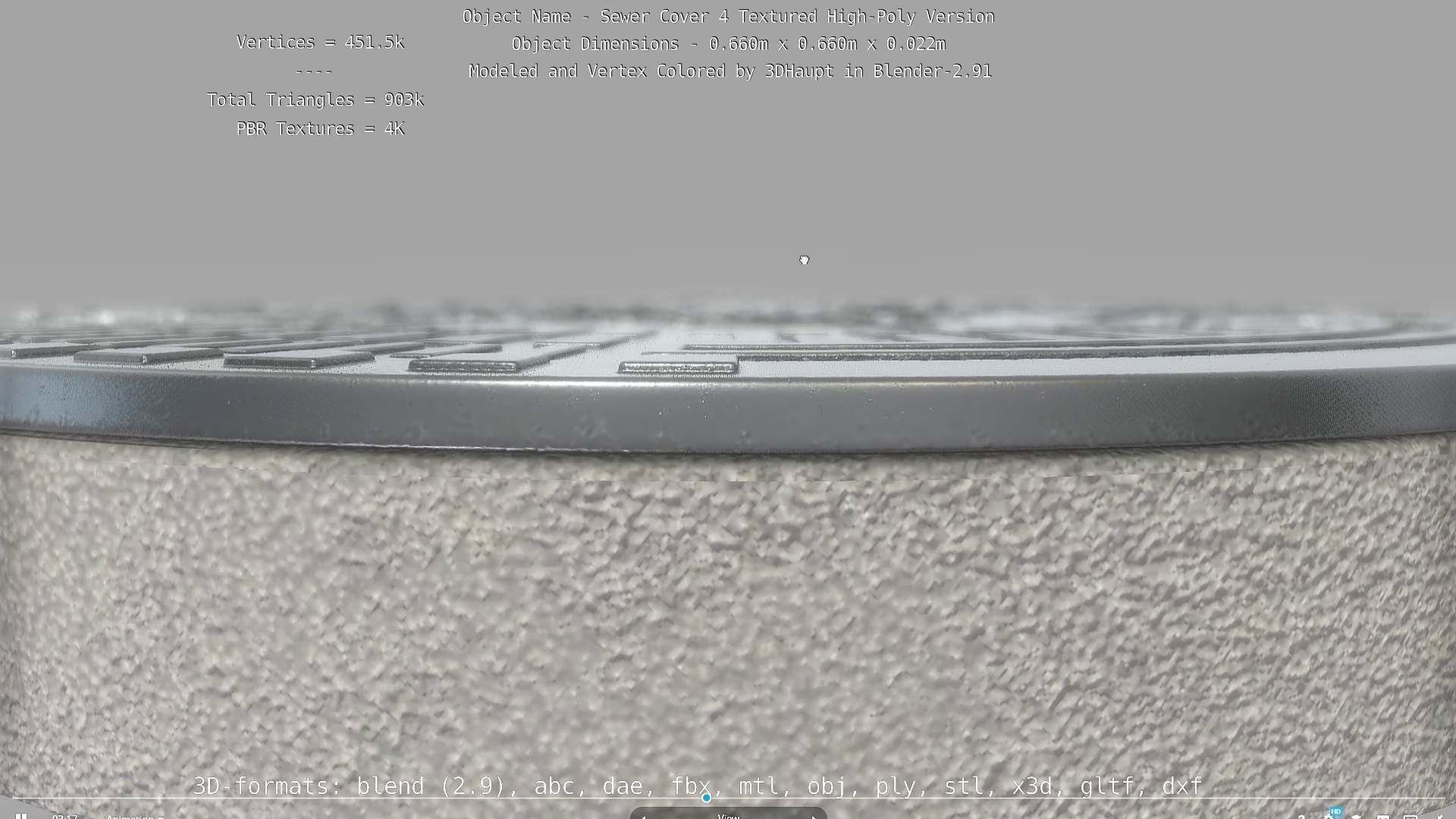 Sewer Cover 4 Textured High-Poly Version 3D model_122