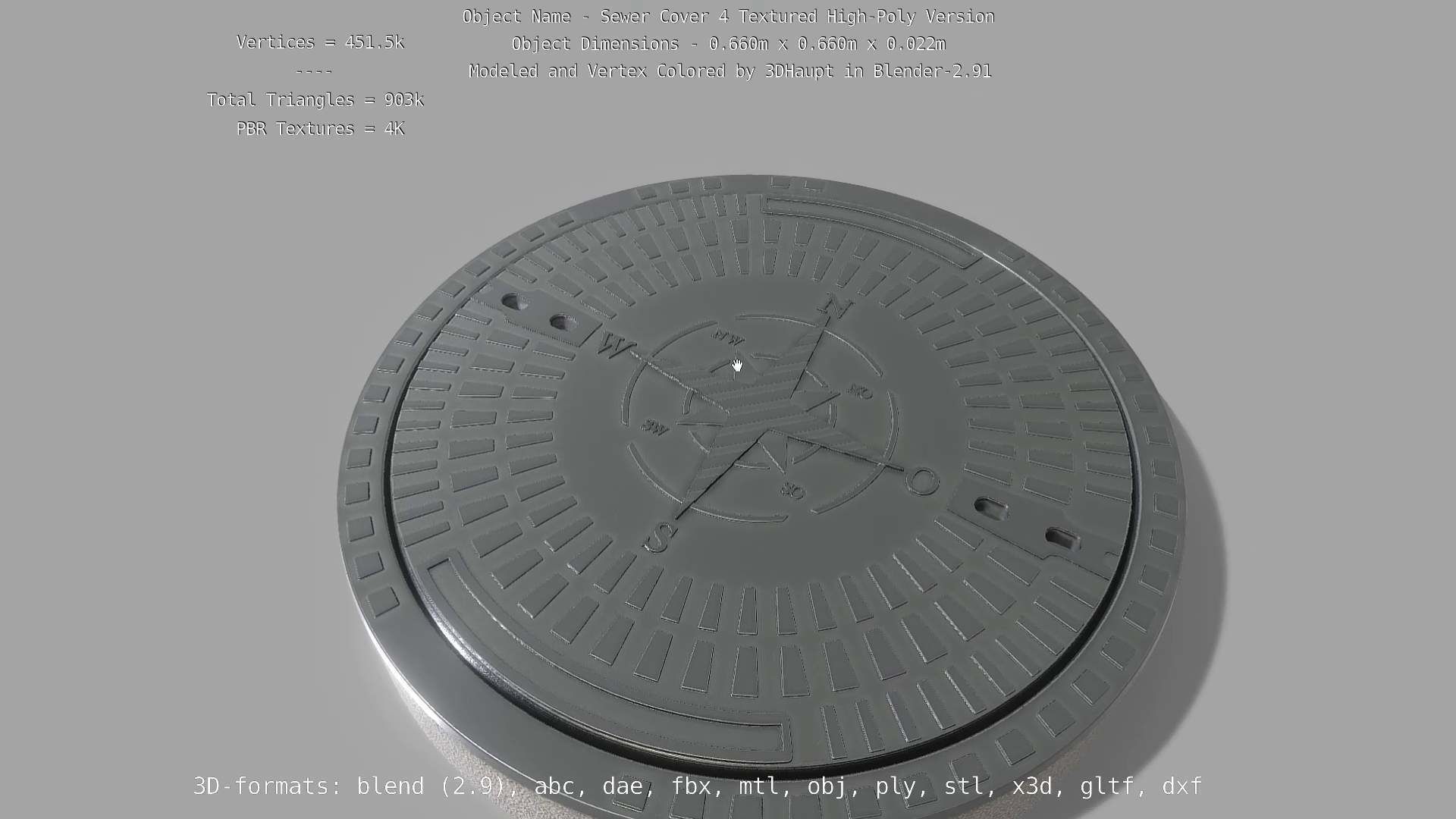 Sewer Cover 4 Textured High-Poly Version 3D model_117