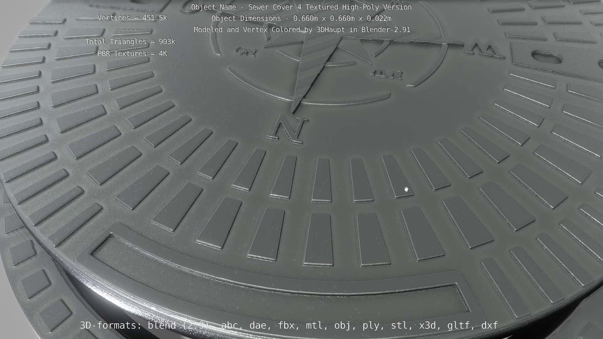 Sewer Cover 4 Textured High-Poly Version 3D model_73