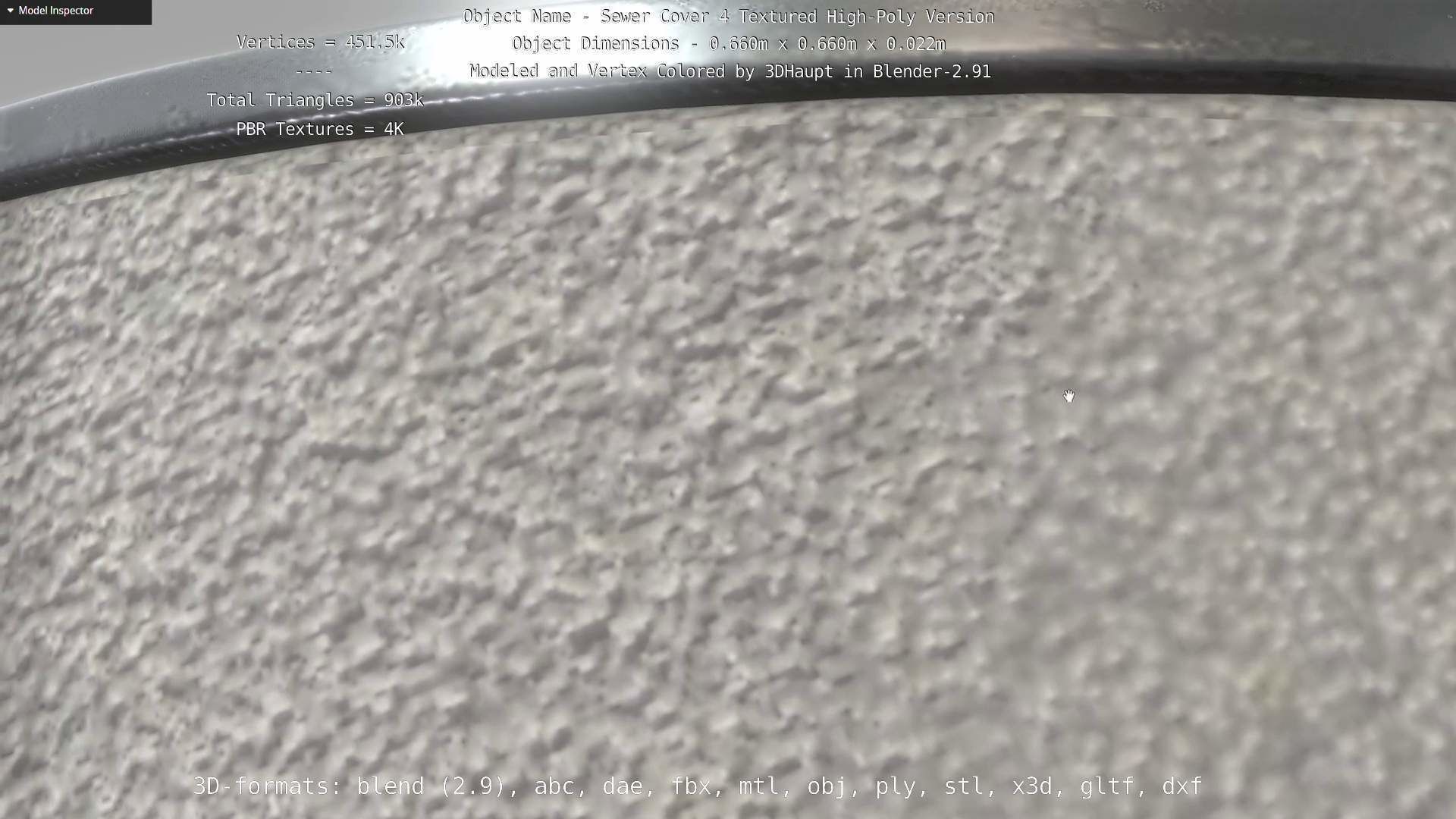 Sewer Cover 4 Textured High-Poly Version 3D model_64