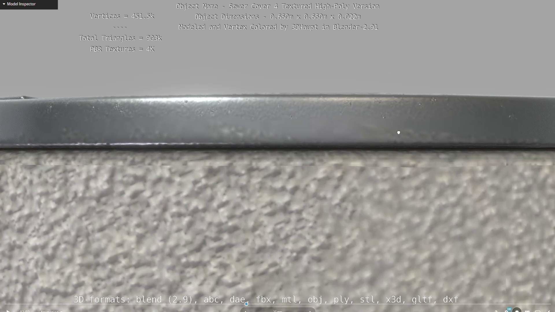 Sewer Cover 4 Textured High-Poly Version 3D model_60