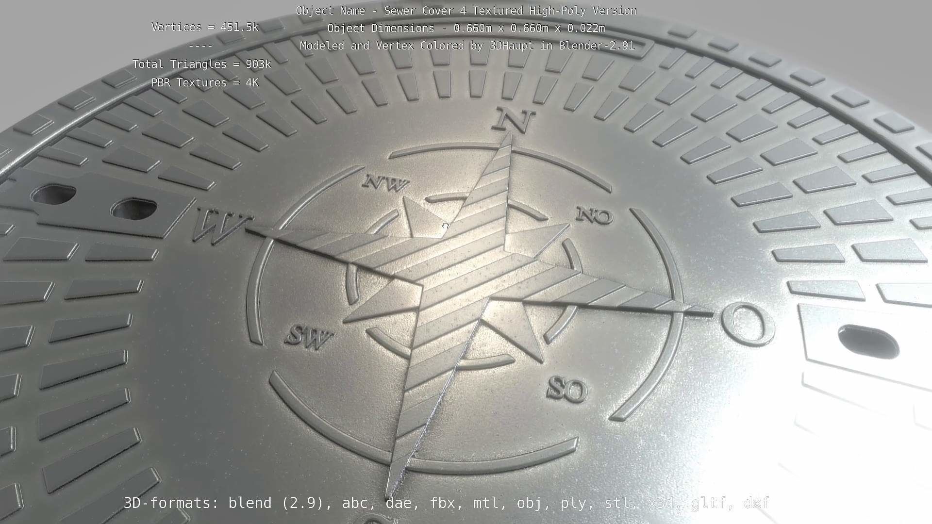 Sewer Cover 4 Textured High-Poly Version 3D model_46