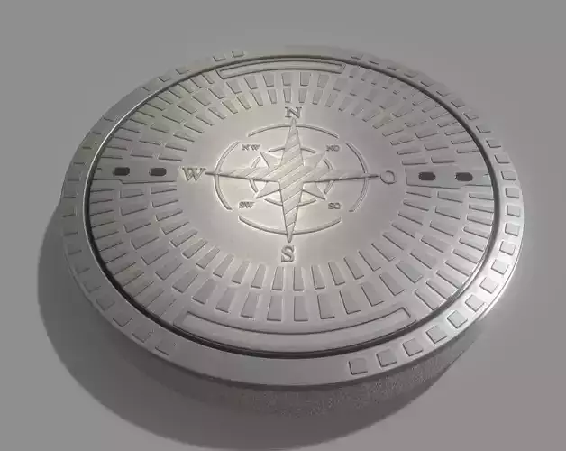 Sewer Cover 4 Textured High-Poly Version 3D model Sewer Cover 4 Textured High-Poly Version 3D model