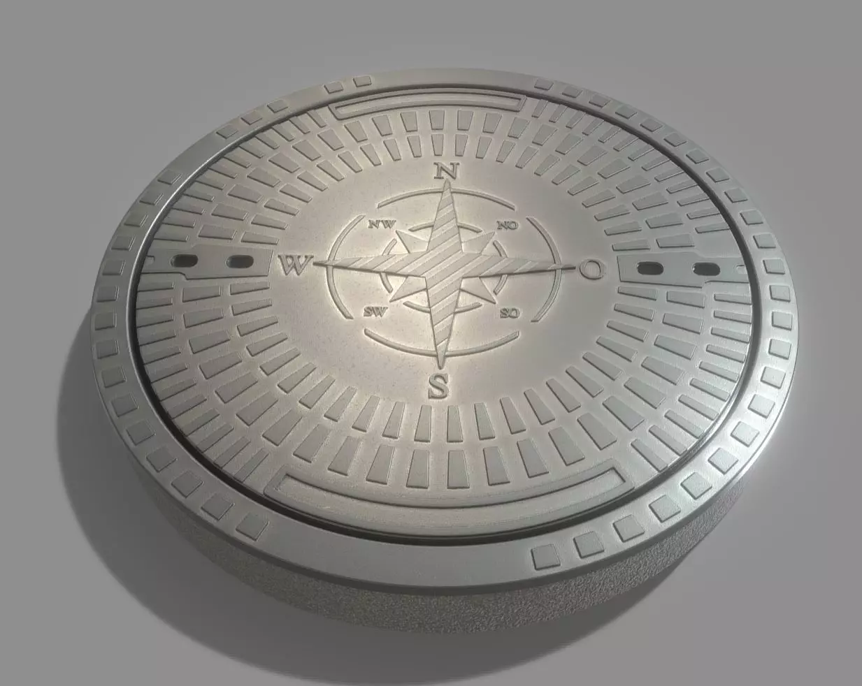 Sewer Cover 4 Textured High-Poly Version 3D model_0