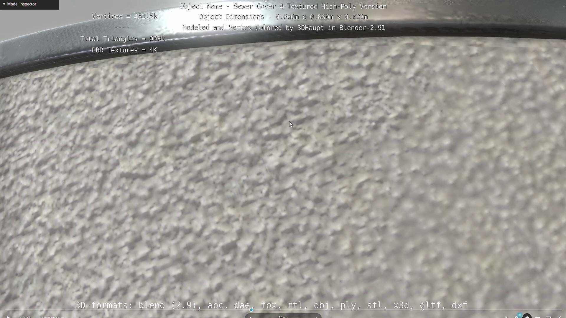 Sewer Cover 4 Textured High-Poly Version 3D model_31