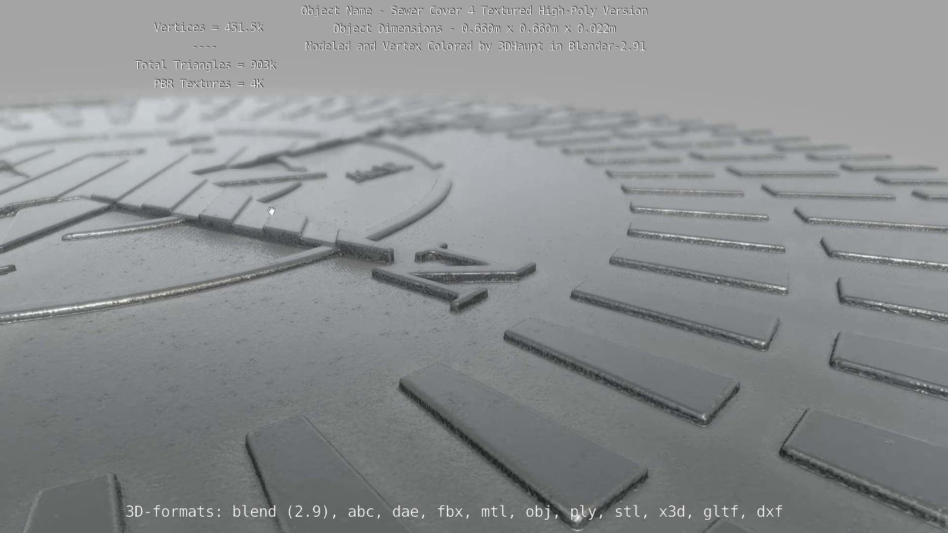 Sewer Cover 4 Textured High-Poly Version 3D model_78