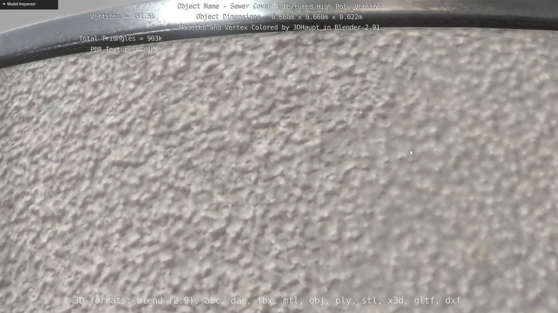 Sewer Cover 4 Textured High-Poly Version 3D model_63