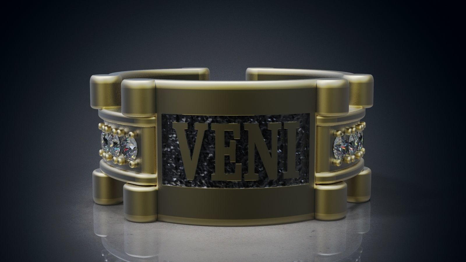 Veni Vidi Vici Ring 3D print model_3