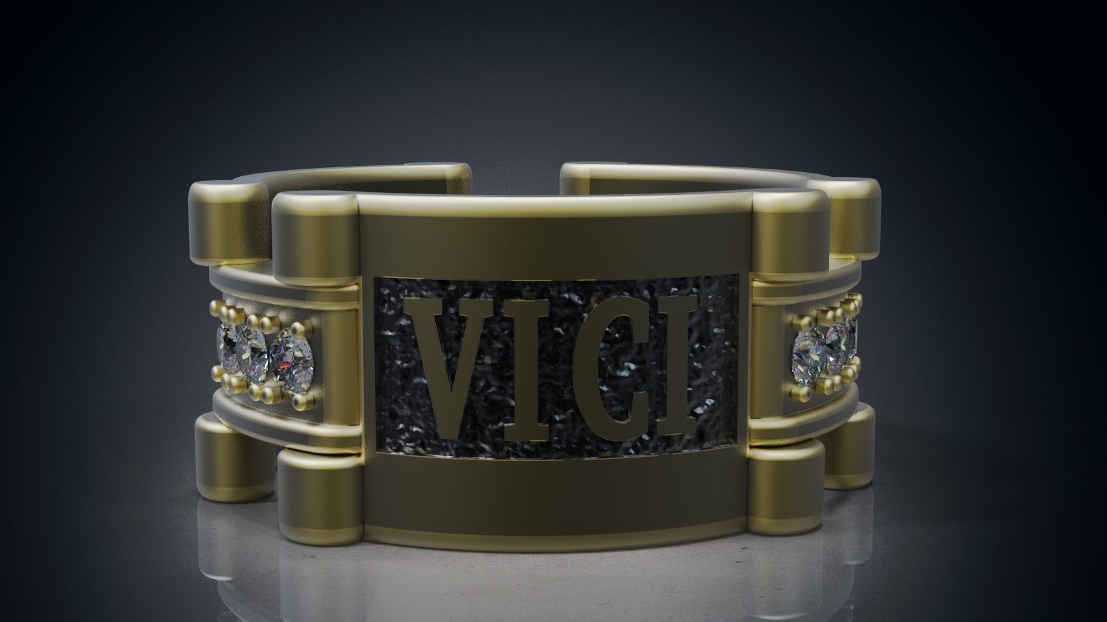 Veni Vidi Vici Ring 3D print model_5