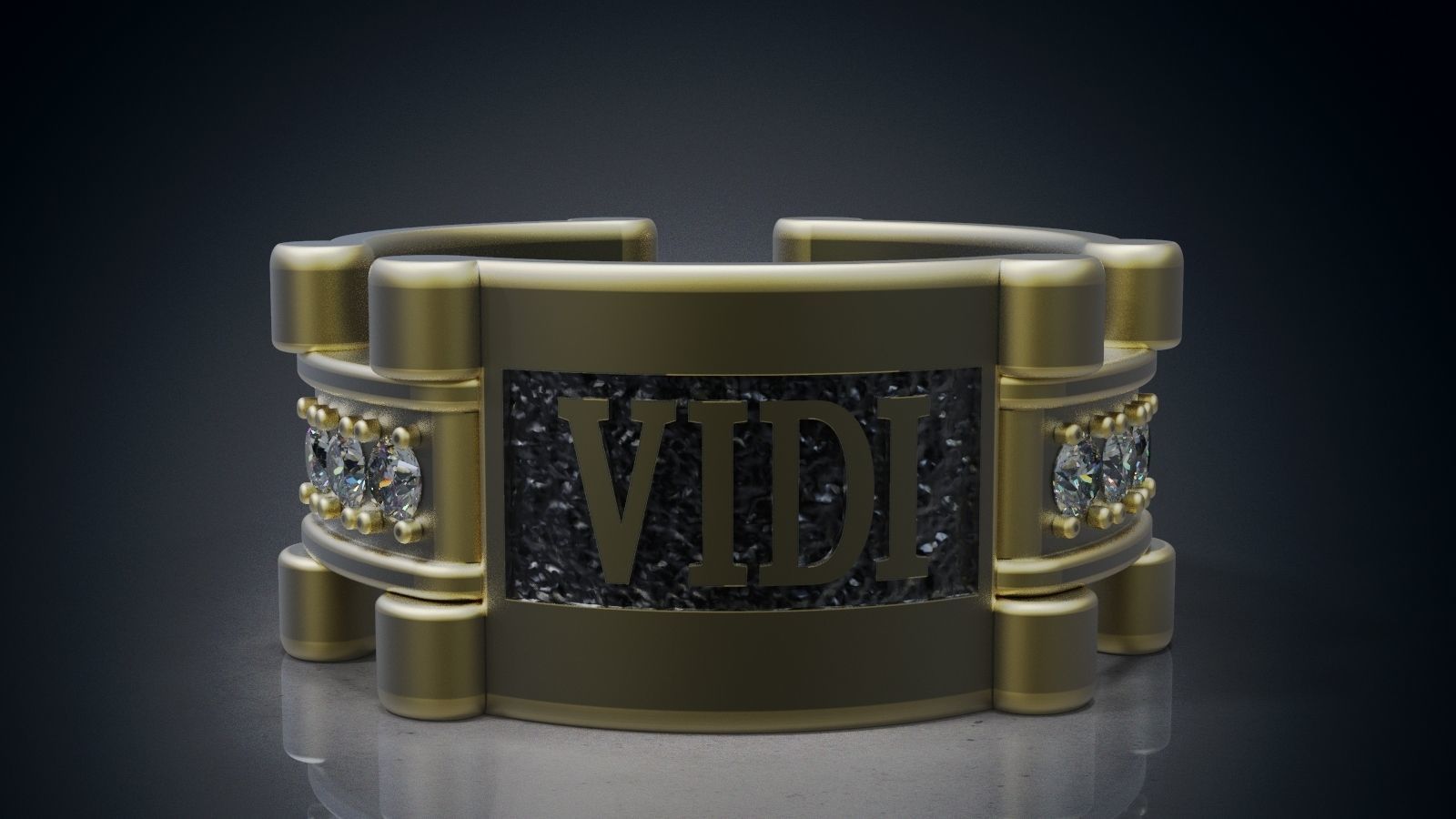 Veni Vidi Vici Ring 3D print model_4
