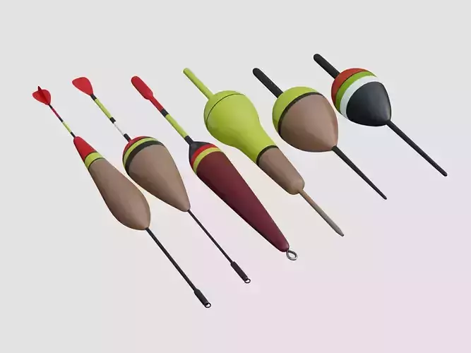 Fishing Floats Subdivision Ready for Film Low-poly 3D model